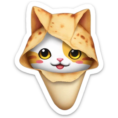 burrito cat kpop fan clown sticker