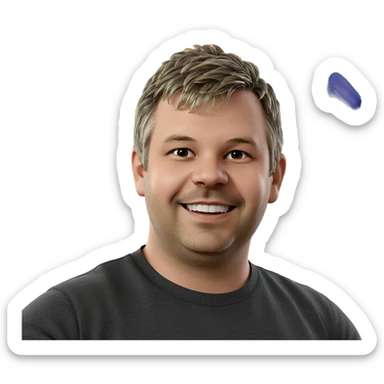 smiling boy under a tree sticker