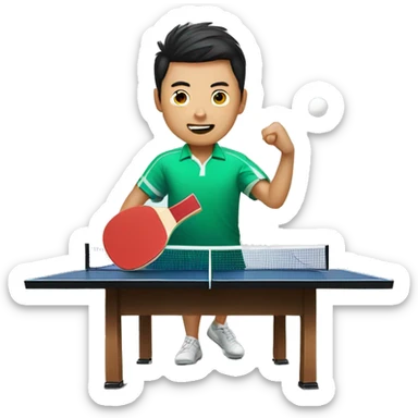 chinesse guys plays table tennis sticker