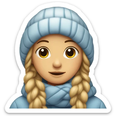 cosy winter girl sticker