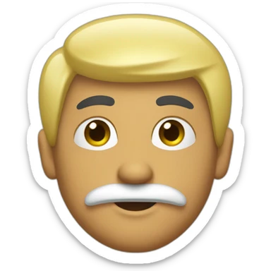 carlos patinha wth a blonde moustache sticker