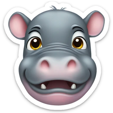 baby hippopotamus sticker