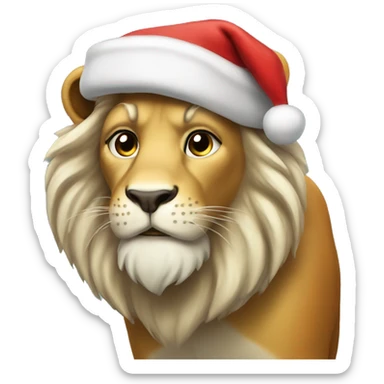 Santa Lion  sticker
