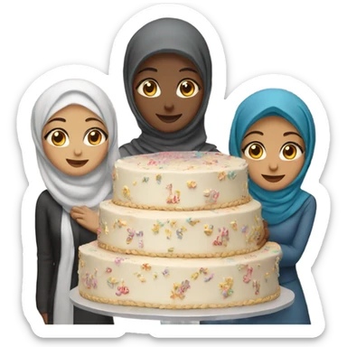 50th Birthday cake with hijabi girl  sticker