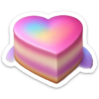 Iridescent heart shaped cake sticker