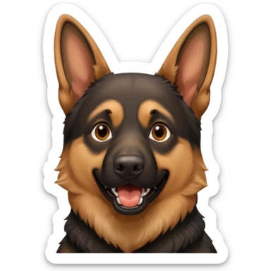 german shepard head only barkingg mouth open fully sticker