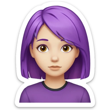 Purple hair with blond hair on top girl sticker