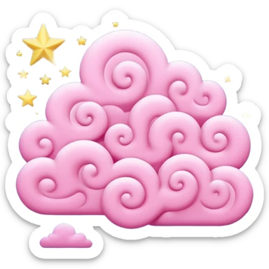 starry night sky, pink clouds sticker