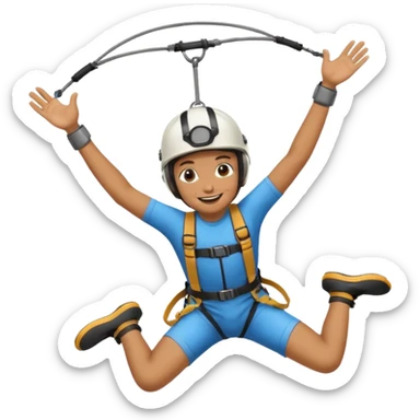 extreme sports lover face bungee jumping sticker