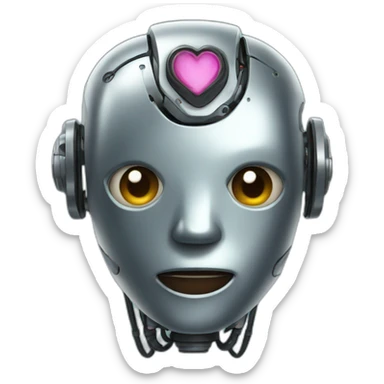 robot heart sticker