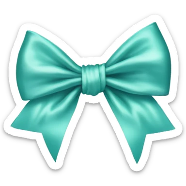 Realistic pastel teal silk bow sticker