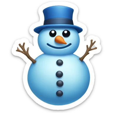 Blue snowman sticker