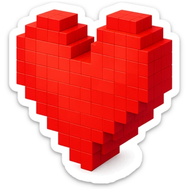Heart red sticker
