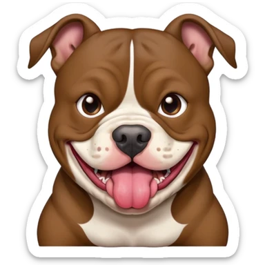 kkkiller-american-bully dark brown tongue out sticker