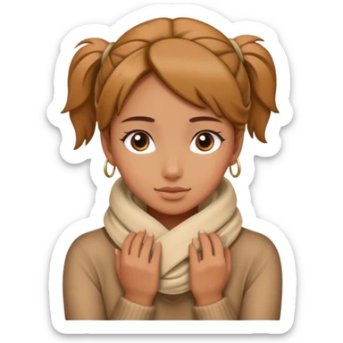 Girl with hands wrapped around her neck  sticker