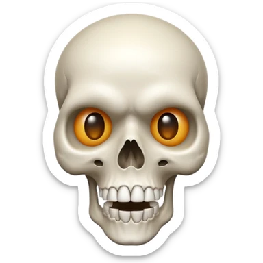 Skull emoji combined with shocked face sticker