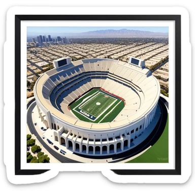 Los Angeles memorial Coliseum aerial view sticker