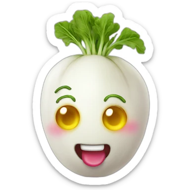 radish with face sticker