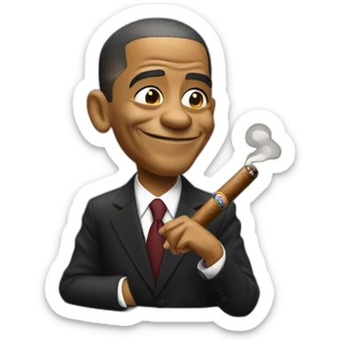 barack obama with cigar sticker
