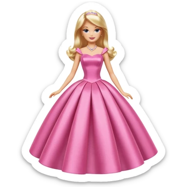 barbie wear pink dress sticker
