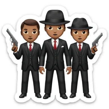3 mafia members guns sticker