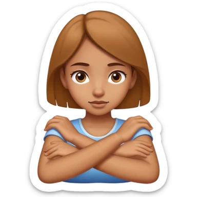 Light brown Girl crossing her arms and rolling her eyes sticker