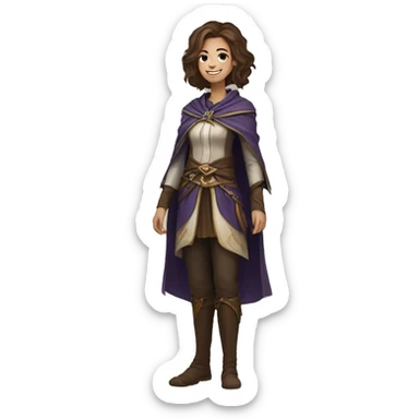 Female Gilnean with brown hair and mage clothes looks happy sticker