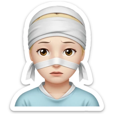 sick with a head bandage sticker