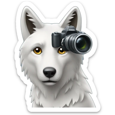 loup avec une caméra sticker