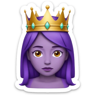 emoji of a racially ambiguous woman, who looks serious. no skin color please. use a color. sticker