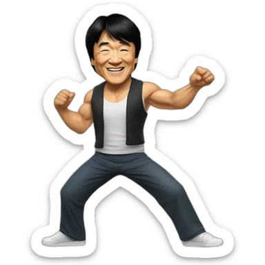 Jackie Chan grooving sticker