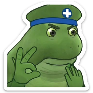 Giant wearing a green medical glove  sticker