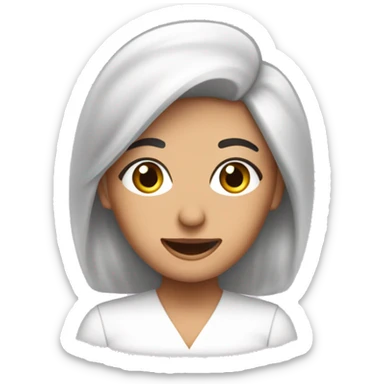 Dunkel haarige Frau mit Kosmetik Produkten  sticker