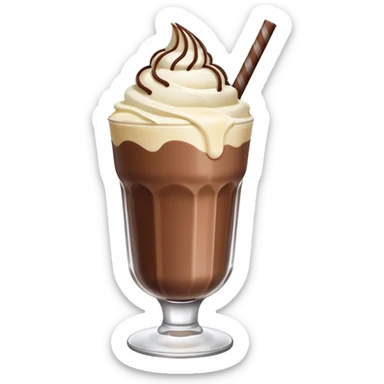 Choco milkshake with vanila ice cream sticker