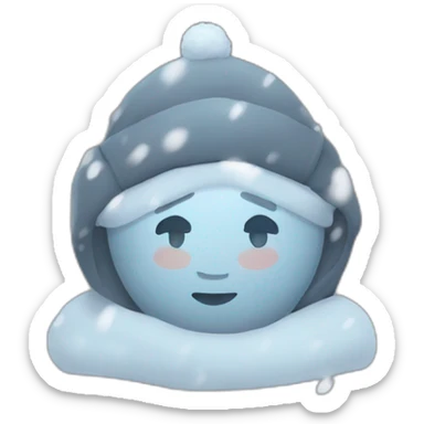 person who is cold with snow  sticker