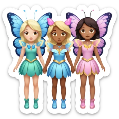 10 Magical Girls With Butterfly Wings sticker