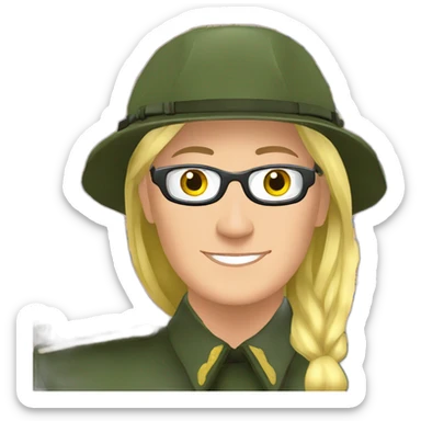 marine lepen with singlasses sticker