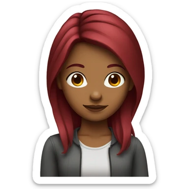 Girl with burgundy hair sticker