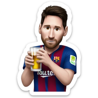 Messi drinking alcohol sticker