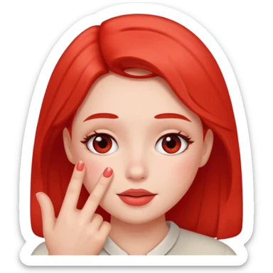 blushing with fingers sticker