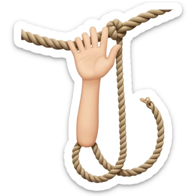 hand letting go a rope fall sticker