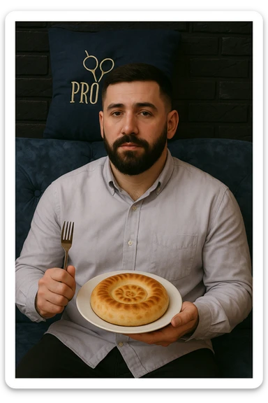 birinchidagi odamni yuziga 2 rasmdagi odamga juda uxshatib chizib bergin xuddu shunday non yen utirganini sticker