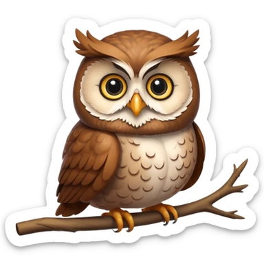 A chubby owl perched on a branch, sporting a fluffy feathery beard and looking very wise yet cute.




















 sticker