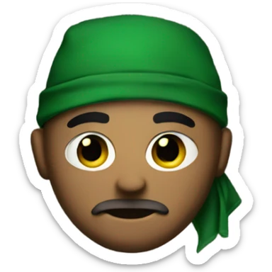 Gangster with a green bandanna  sticker