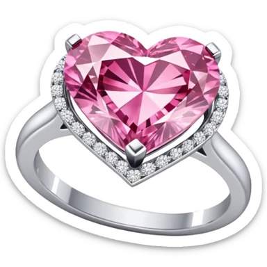 Pink heart diamond ring sticker