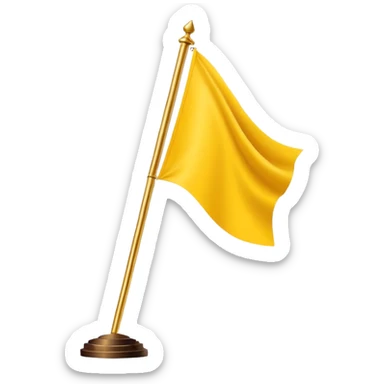 Design a premium TDP flag emoji with rich yellow background and elegant black bicycle symbol. Flat vector style, slightly glossy but minimal, high contrast, no text, no shadows. Square 1:1, transparent background, luxury emoji look for Instagram highlights.without cycle only plain flag sticker