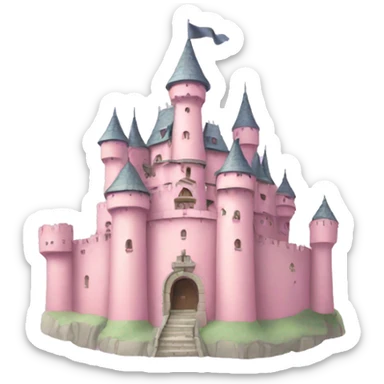 pastel pink moving castle sticker