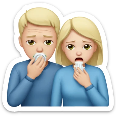 kotz emoji aber von 2 menschen nein also sie sollen sich übergeben  sticker