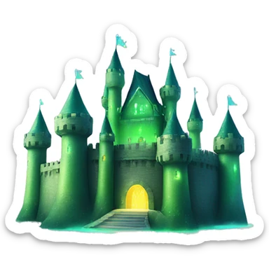 Green sparkling castle irradecent sticker