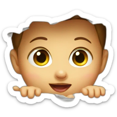 baby doing peek-a-boo sticker